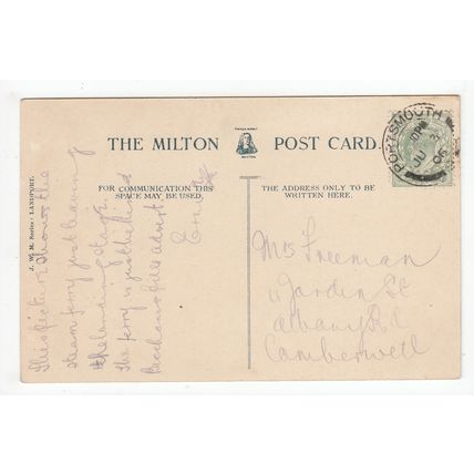 The Harbour Portsmouth Postcard 1906 Hampshire