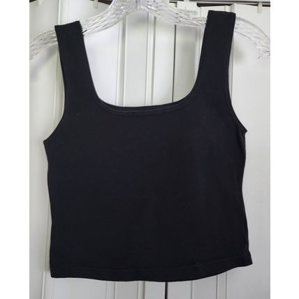 Women's Black Stretchy Athletic Crop Tank Top No Tags