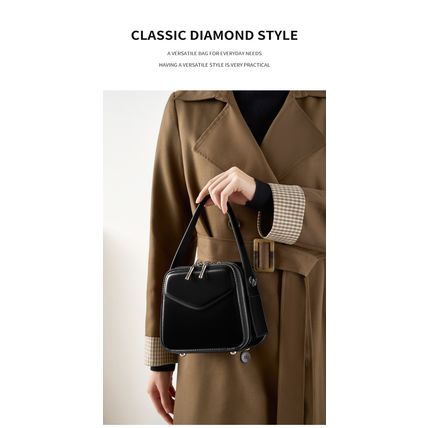 Genuine Leather Women Shoulder Bag Black