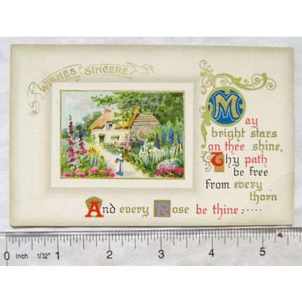1910 postcard Wishes Sincere