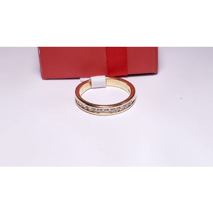 Estate .33ctw Natural Diamond SI2 H Channel 18Kt Y/G Anniversary 3.2mm Band22434