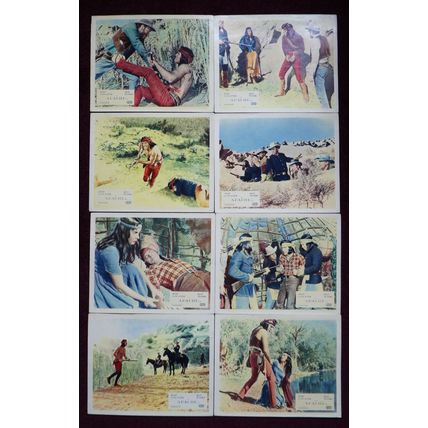 APACHE (1954) UK FOH / Lobby card set ***Burt Lancaster, Jean Peters***
