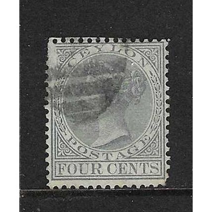 CEYLON 1872-80 QUEEN VICTORIA WATER MARK CROWN CC 4c USED SG122