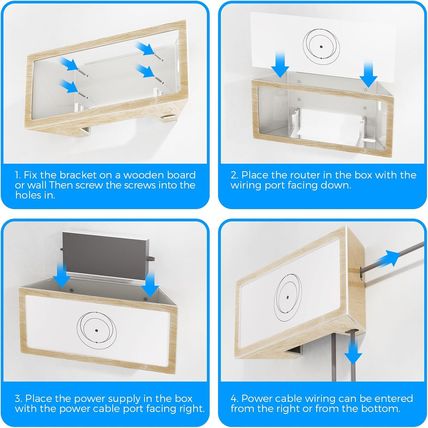 Starlink Router Gen 3 Mount, Wood Grain Starlink Router Wall Mount Box with Star