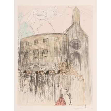 Salvador Dalí (1904-1989). Le chateau de Gala, from After 50 years of Surrealism