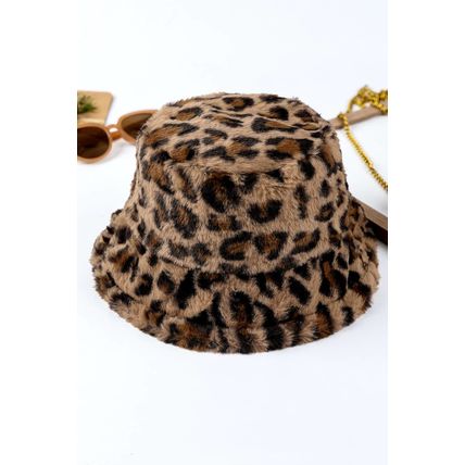 Thai Curry Leopard Plush Wide Brim Winter Fishman Hat