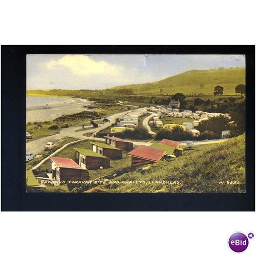 Wales LLANDULAS Caravan Site Postcard by Valentine (W.8530)