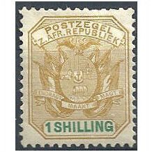 Transvaal 1896 SG223 1s Ochre & Green Mounted.Mint.