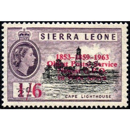 Sierra Leone 1963 1/- 6d on ½d Black & Deep Lilac Unmounted Mint NHM SG277 stamp
