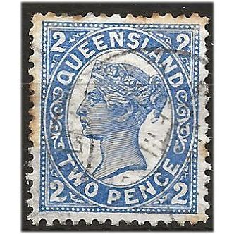 Queensland 1907 SG289a 2d Bright Blue Fine Used . .. .