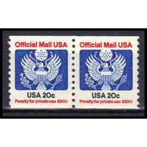 O135 20c Eagle Very Fine MNH Pair KA2031
