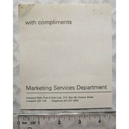 Vintage: compliment slip Liverpool Daily Post