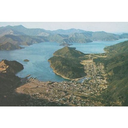 Picton From The Air Aerial New Zealand Postcard
