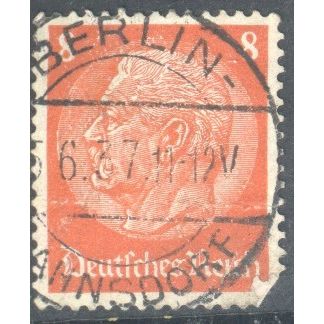 Germany 1934 - 8pf orange red - President Von Hindenburg - used 4