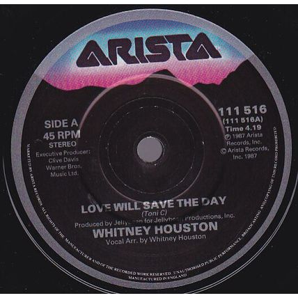 Whitney Houston - Love Will Save The Day 7", Single Mint (M)