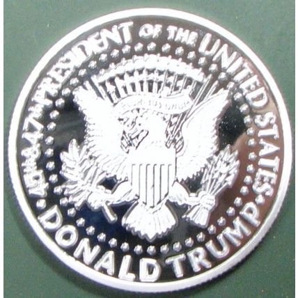 Trump, Fight-Fight-Fight. Challenge Coin. 1.5" Silver Tone. 93b.