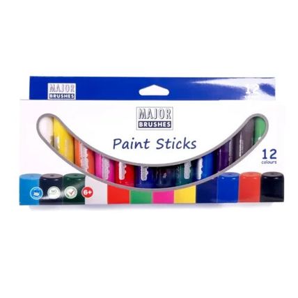 Paint Sticks 12 Classic Colors Washable Non-toxic Solid Tempera Kids Poster Art