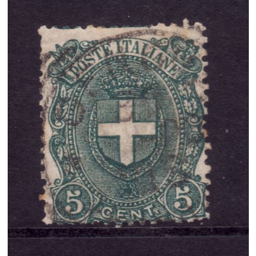 ITALY 1891 SG56 5c GREEN FINE USED #4