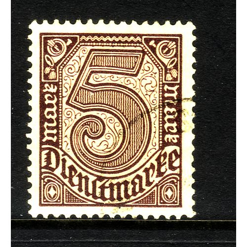GERMANY 1920 SG O136 5 M BROWN on YELLOW FINE USED