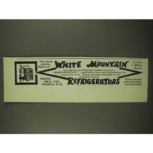 1912 White Mountain Refrigerators Ad - Chest With Chill