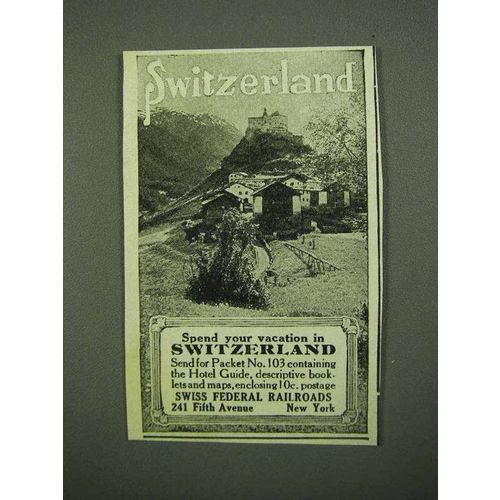 1920 Swiss Federal Railroads Ad - Switzerland