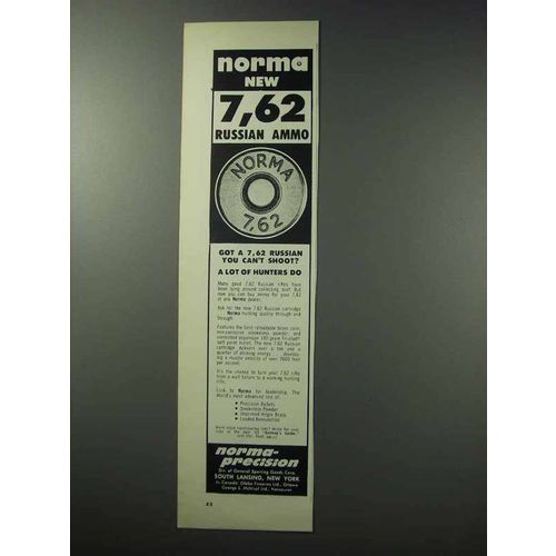 1963 Norma 7,62 Russian Ammo Ad - You Can't Shoot?