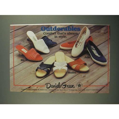 1987 Daniel Green Shoes Ad - Rio, Julie, Malibu