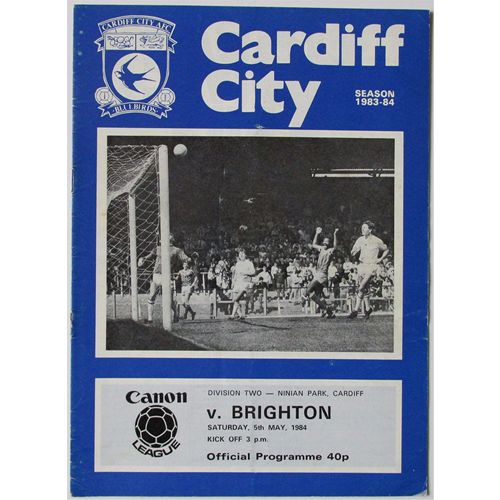 MATCH PROGRAMME 1983-84 CARDIFF CITY v BRIGHTON & HOVE ALBION (Fair Condition)