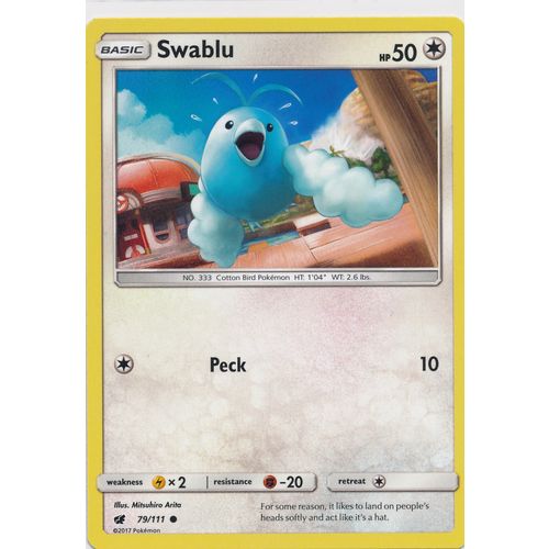 Pokemon Sun & Moon Crimson Invasion 79/111 Swablu