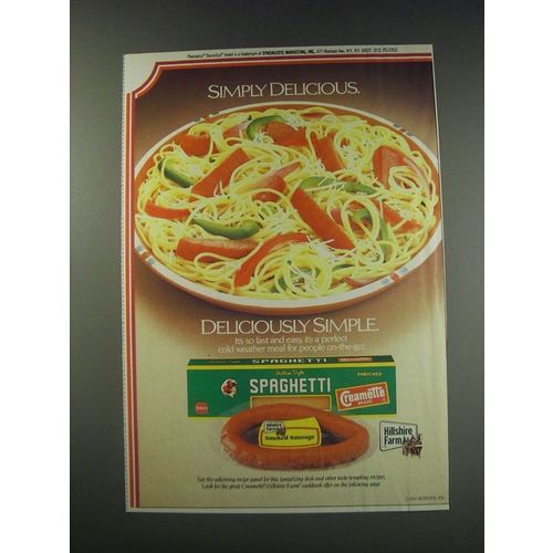 1991 Creamette Spaghetti and Hillshire Farm Smoked Sausage Ad