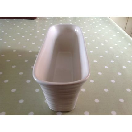 12 WHITE CERAMIC TROUGH FLOWER TUB POT PLANTER CONTAINER / WEDDING FAVOURS