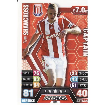 Match Attax 2013/2014 Extra C15 Ryan Shawcross Stoke City