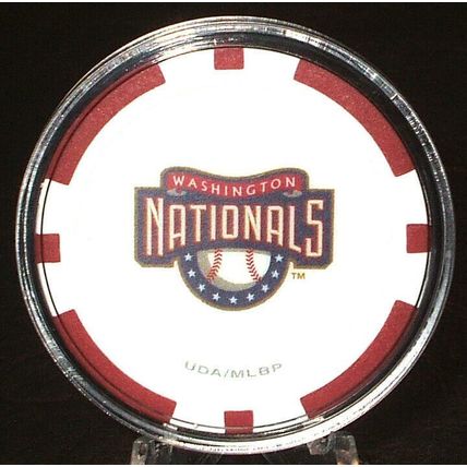 (1) Washington Nationals Poker Chip Golf Ball Marker - Red