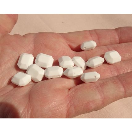 12 Swarovski Chalkwhite Rectangle Glass Beads 12.5 x 10mm #5105 Chalk White 107