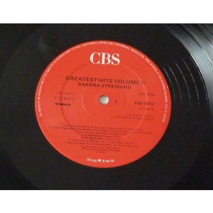 2 BARBRA STREISAND VINYL LPs - GREATEST HITS & GREATEST HITS VOLUME 2