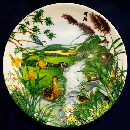 Wedgwood Country Panorama The Meandering Stream 1987 China Plate By Colin Newman