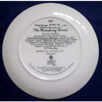 Wedgwood Country Panorama The Meandering Stream 1987 China Plate By Colin Newman