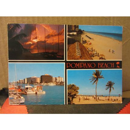 POMPANO BEACH, FLORIDA, USA used postcard 1986 postmark =