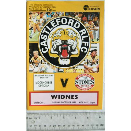 1991 programme Castleford v. Widnes, 6/10