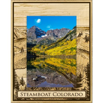 Steamboat Colorado Laser Engraved Wood Picture Frame Portrait (4 x 6)