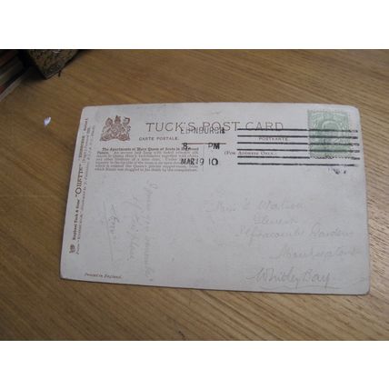 1910 fr Raphael Tuck Postcard -Mary Queen of Scots Apartment, Holyrood Edinburgh