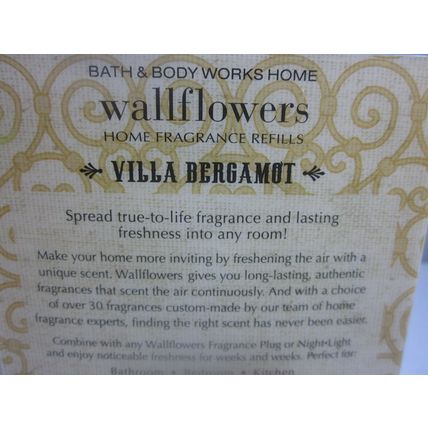 2 bulbs/1 bx Bath & Body Works Wallflower Refill Bulb Villa Bergamot