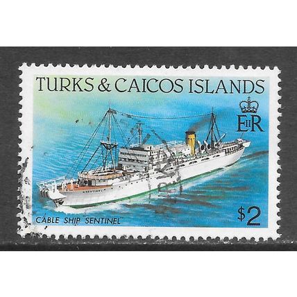 TURKS & CAICOS CABLE SHIP SENTINEL USED CDS $2