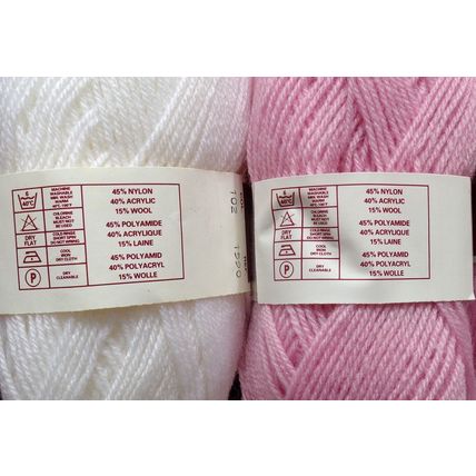 300g Lister Richmond 4 ply knitting wool yarn white & pink