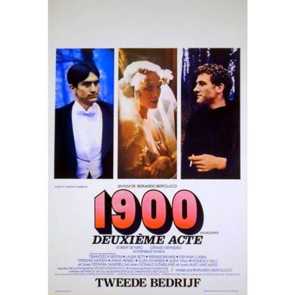1900 1976 Bernardo Bertolucci, Burt Lancaster, Robert De Niro BELGIAN POSTER #A