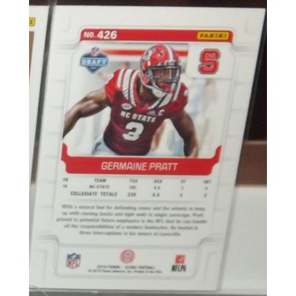 2019 Score GERMAINE PRATT (N. Carolina/Bengals) Rookie Card #426