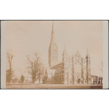Salisbury Cathedral, North West, Wiltshire, 1910 - RP Postcard