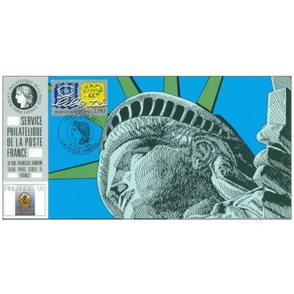 131 Carte officielle Exhibition Helsinki 1995 FDC Europa CEPT Miss Liberty