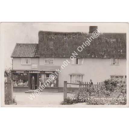 RP The Post Office SA Munday Finningham nr Stowmarket Suffolk 1927