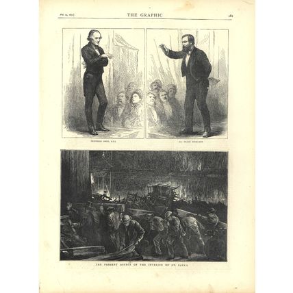 PRESENT ASPECT OF THE INTERIOR OF ST. PAUL’S 1872 Henry Woods ANTIQUE ENGRAVINGS